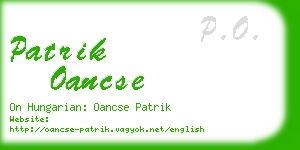 patrik oancse business card